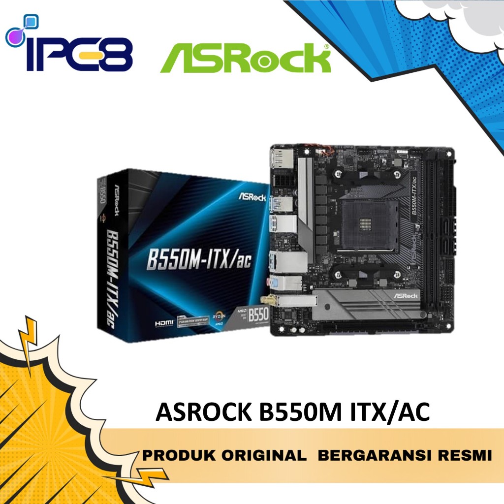 ASROCK MOTHERBOARD B550M ITX/AC (AMD, AM4, DDR4)