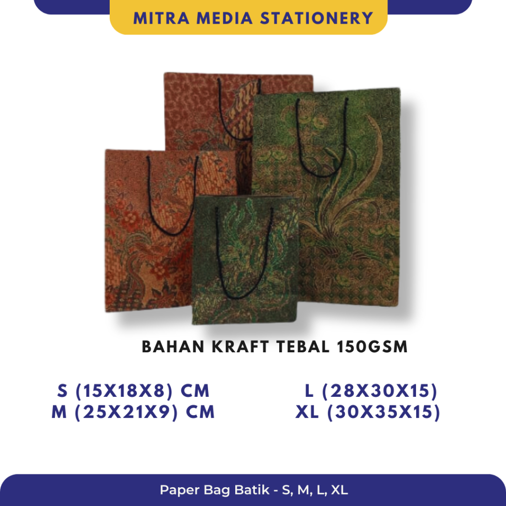 

Paper Bag Paperbag Polos Batik Souvenir Ukuran S M L XL untuk kado