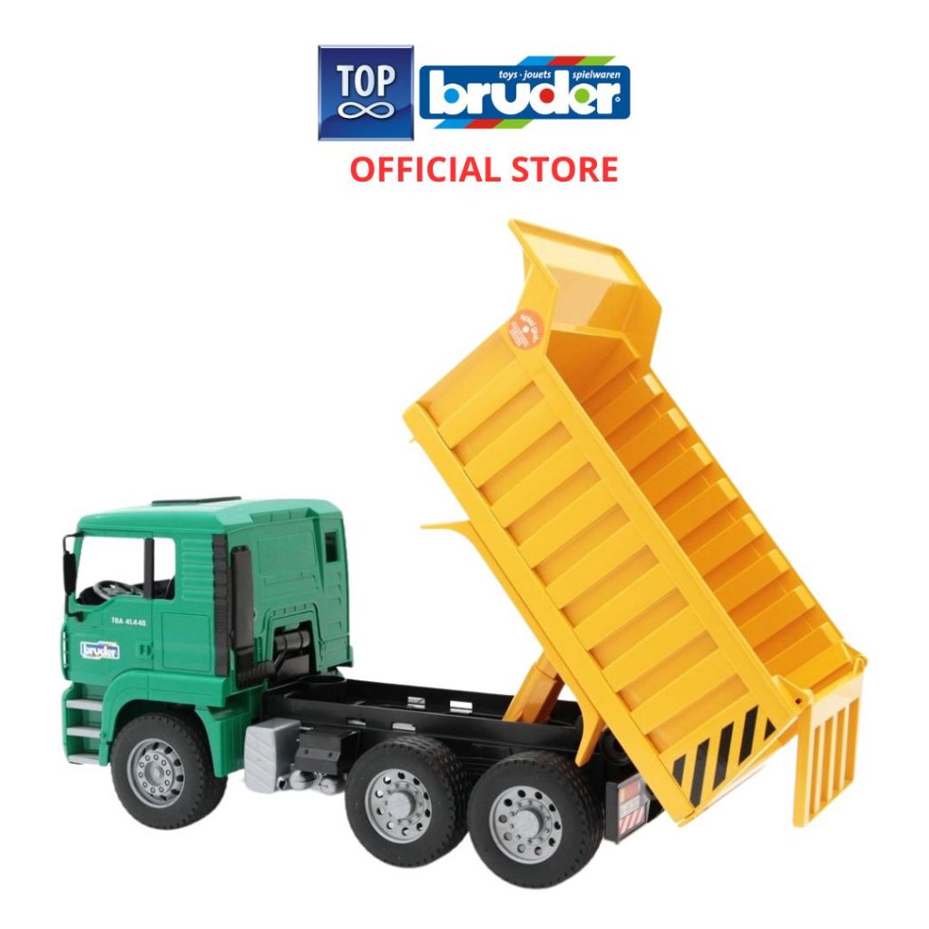 Bruder Toys 2765 MAN TGA Tip Up Truck - Diecast 1: 16 Mainan Miniatur Mobil Truk Pasir Hidrolik