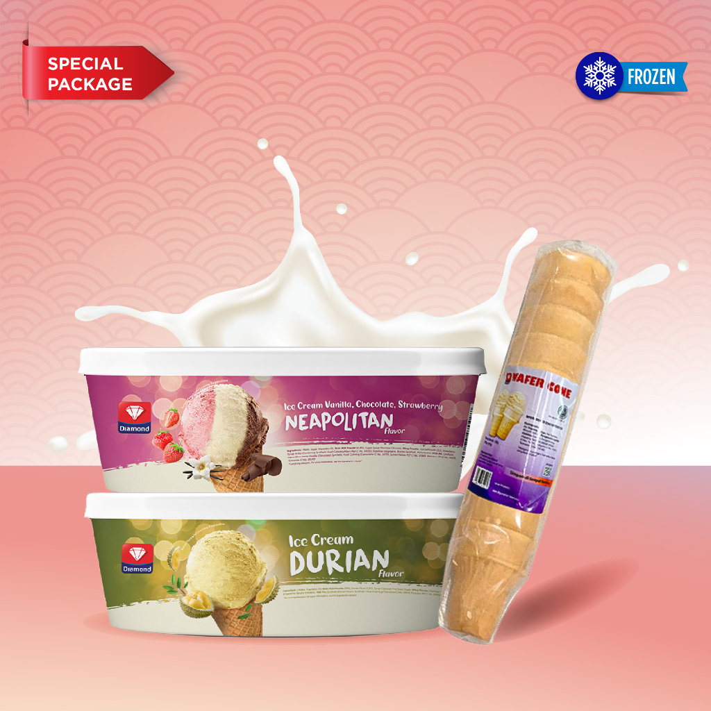 

PROMO PAKET 2 PCS ICE CREAM 700ML & 1 PACK CONE CUP