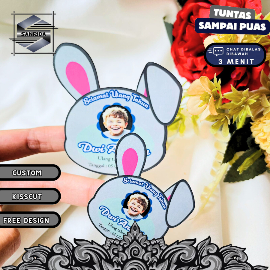 

4-8 Sanrida Sticker Karakter Ulang Tahun Anak Stiker Ultah Free Design Template Birthday Chromo