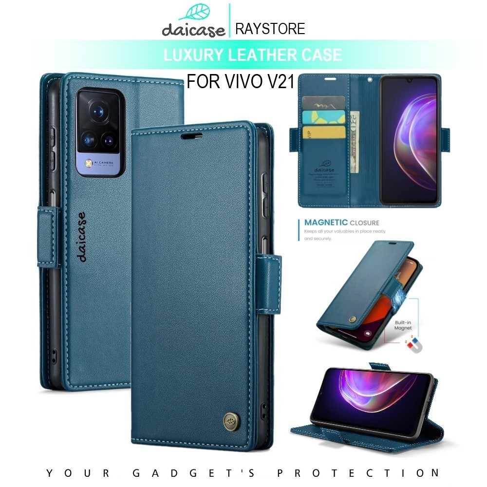 VIVO V21 FLIP LEATHER CASE PREMIUM-FLIP WALLET CASE UNTUK VIVO V21