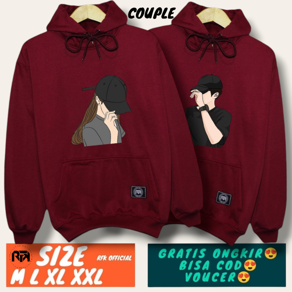 Jaket couple ANIME LUCU TERBARU / sweater couple / hoodie couple / switer couple pasangan 2 pcs / ho