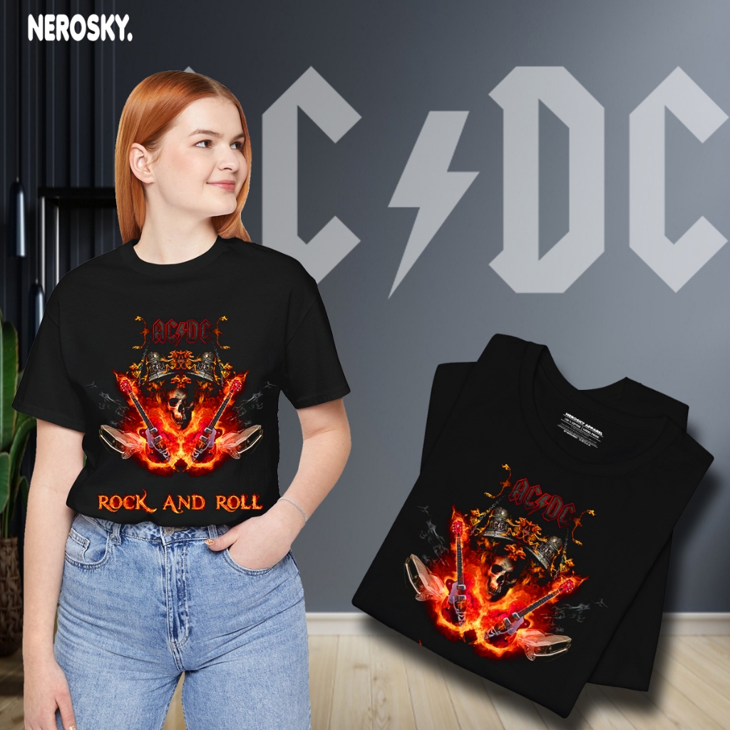 KAOS ACDC ROCKBAND 24S PREMIUM COTTON COMBED TIPE 40