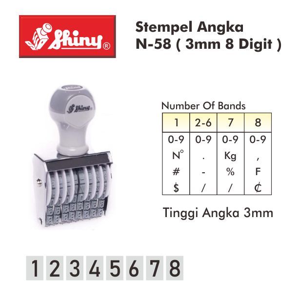 

Stempel Shiny N-58 / 3mm 8digit / Manual