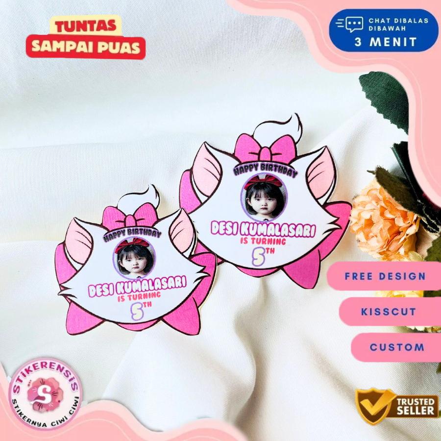 

4-8 Stikerensis Sticker Karakter Ulang Tahun Anak Stiker Ultah Free Design Template Birthday Chromo