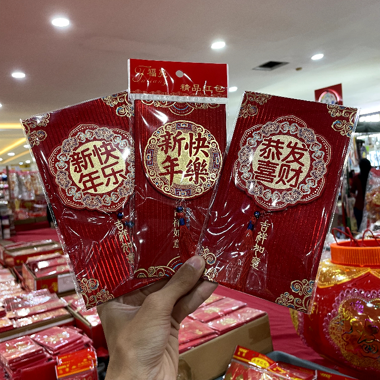 

6pcs Angpao Wedding Panjang TEBAL 2025/ Angpao Premium Red Wedding / Amplop Merah Tebal Isi 3 Pack