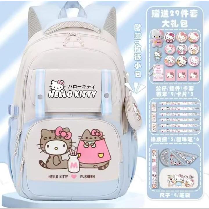 Free Jas Hujan Tas Ransel Wanita Motif Bunga Korean Style Backpack Sekolah Perempuan Stylish