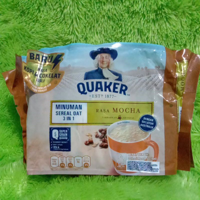 

Quaker sereal oat 3 in 1 rasa mocha 224gr(28gr x 8 sachet)