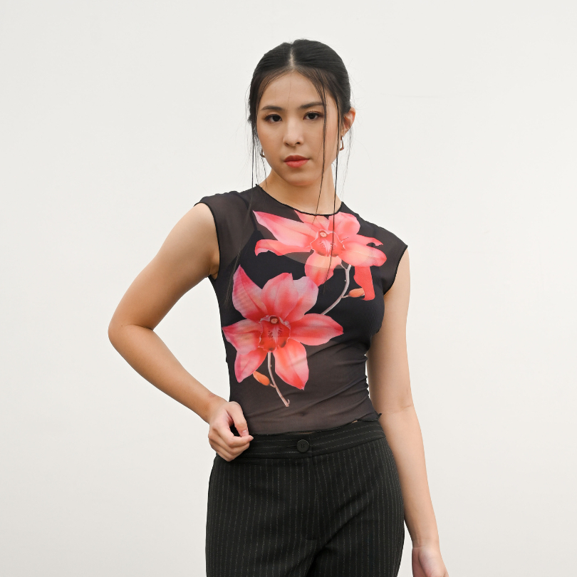 Ladida - Ixora Top | Sheer Top Mesh Top Atasan Wanita Transparan