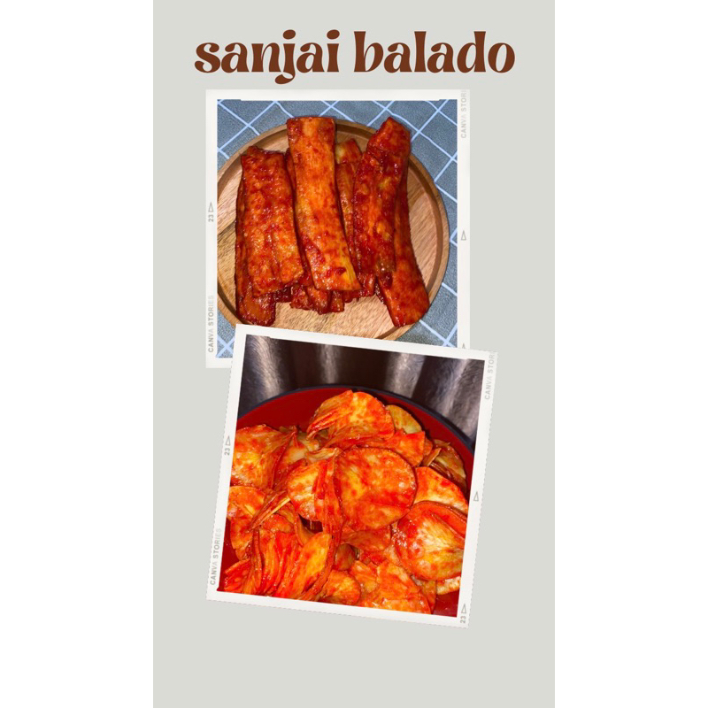 

SANJAI BALADO /KERUPUK SINGKONG PEDAS MANIS/CEMILAN KHAS SUMBAR 100G/250G