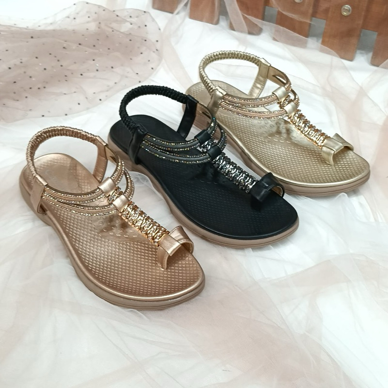 CANMORE BY COLLIBRY-SANDAL WANITA TALI IMPORT BAS QUALITY TINGGI 2 cm
