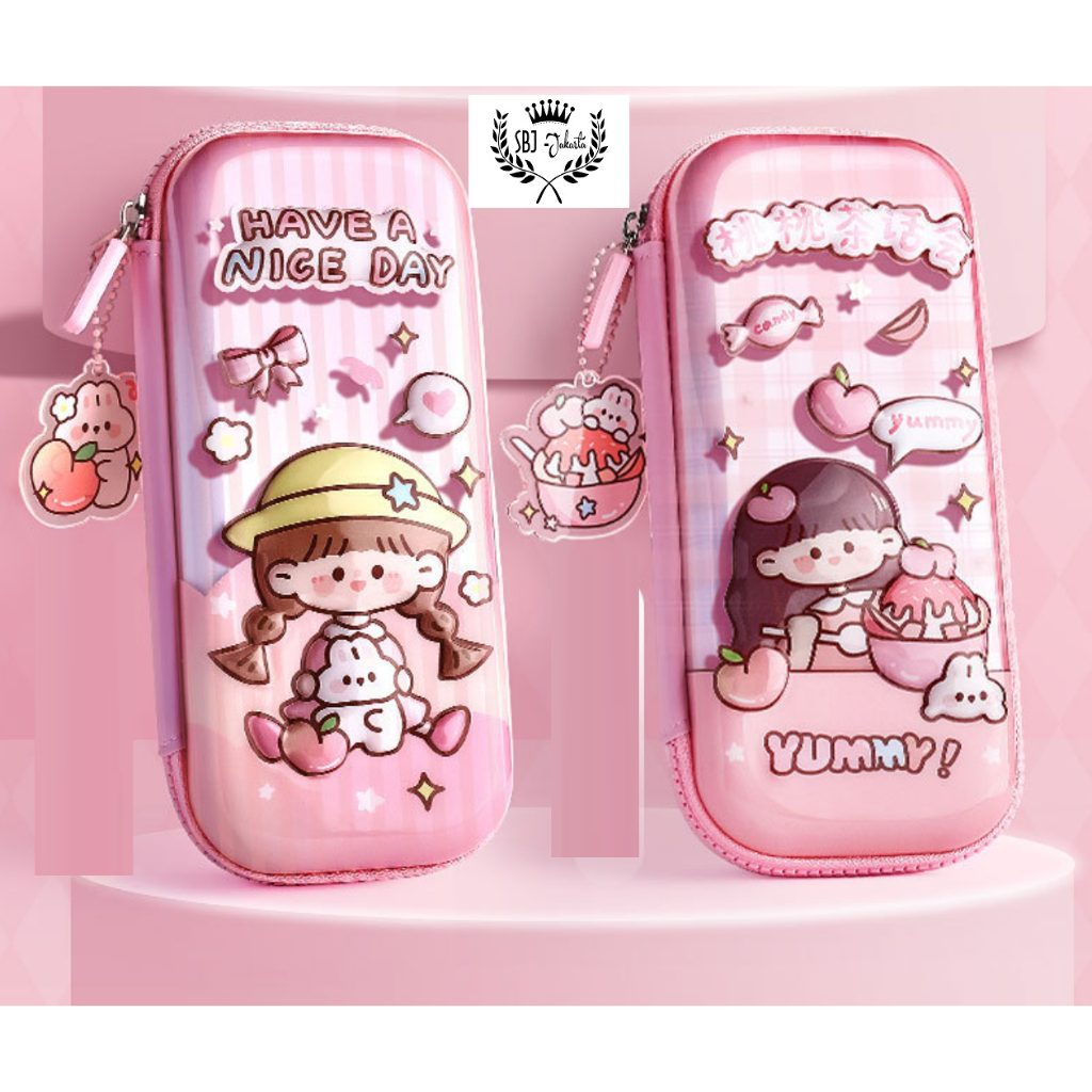 

Kotak pensil / tempat pensil alat tulis happy time 3D hardcase waterproof KBX original stationary