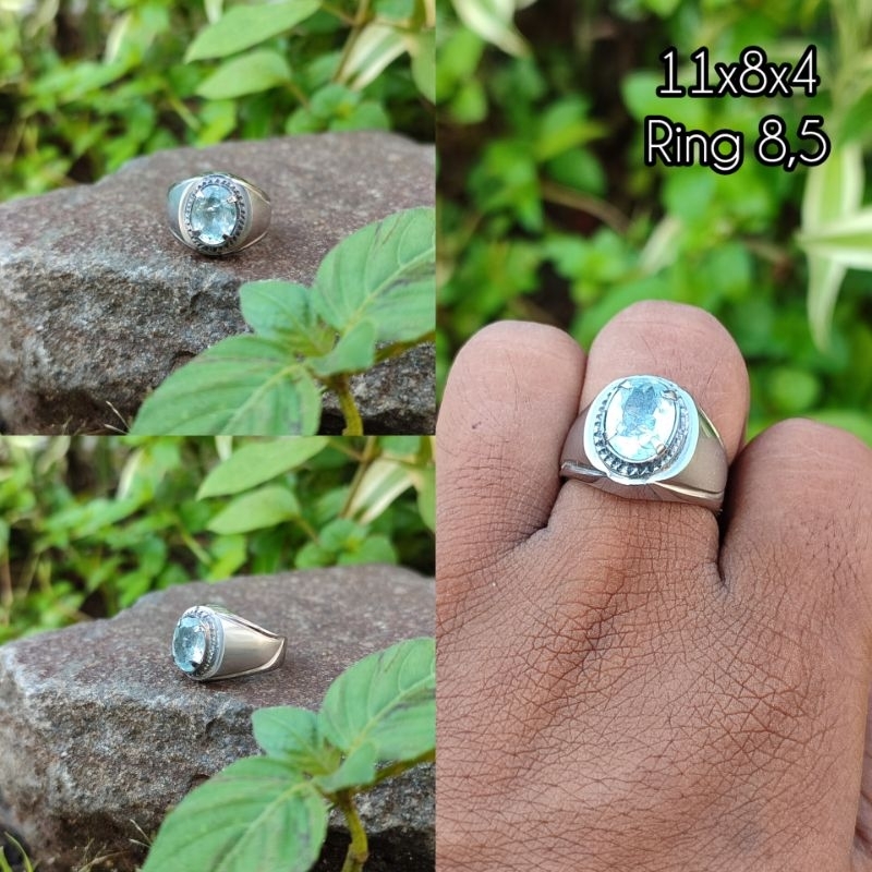 batu permata aquamarine asli natural / batu cincin aquamarine asli natural / natural aquamarinen/ na