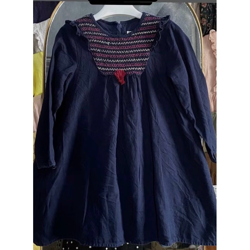preloved smocked navy minkmui