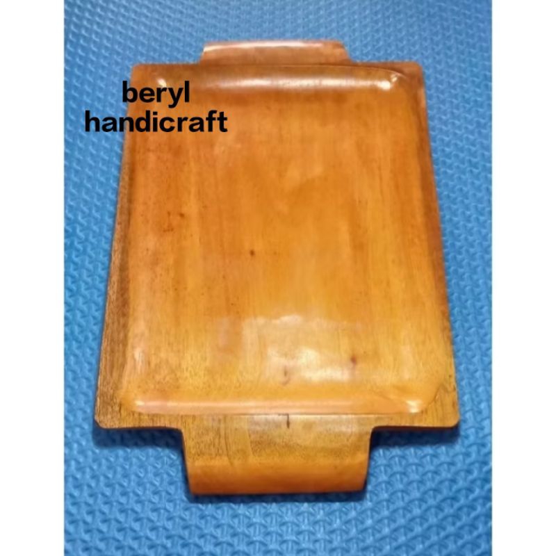 talam kayu/talam tangkai 25x40cm mahoni