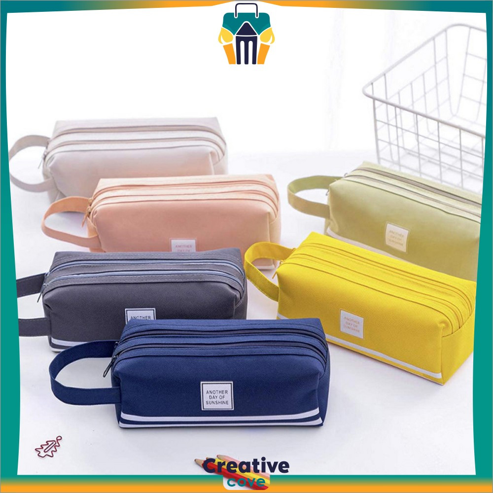 

Kotak Pensil Perlengkapan Sekolah 2 Sisi Dompet Pensil Stationery / Tempat Bolpen Pen Make Up Pouch Kosmetik Travel Creative Cove A80