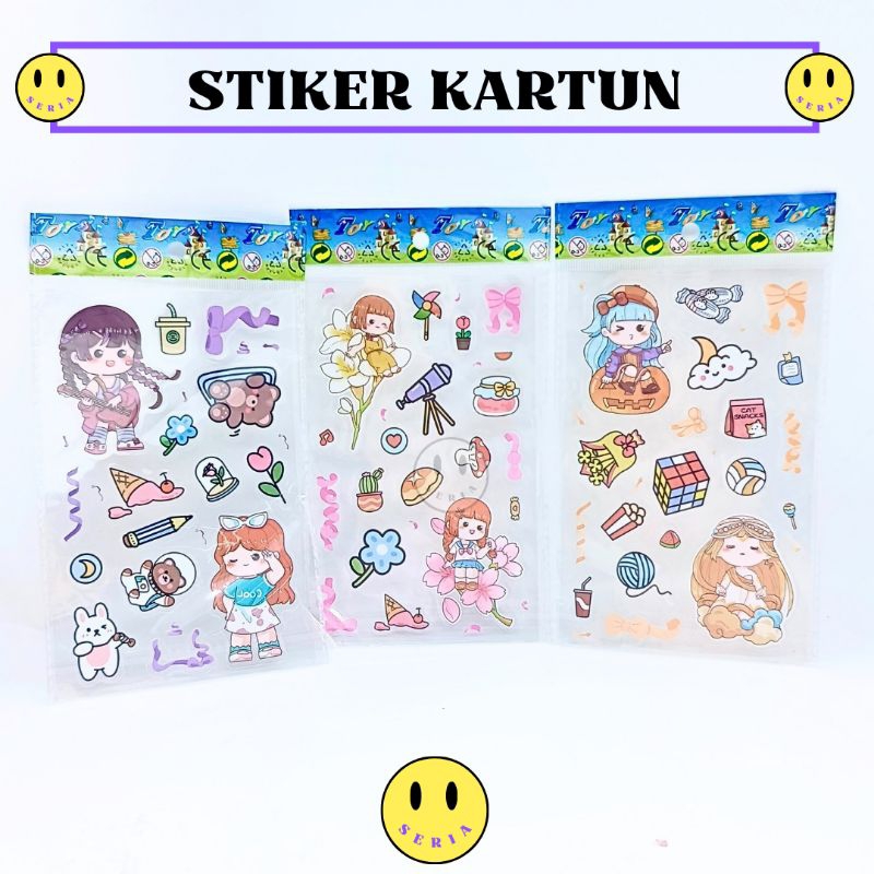 

Stiker kartun karakter kartun random/ stiker kartun bening isi 1 Pcs