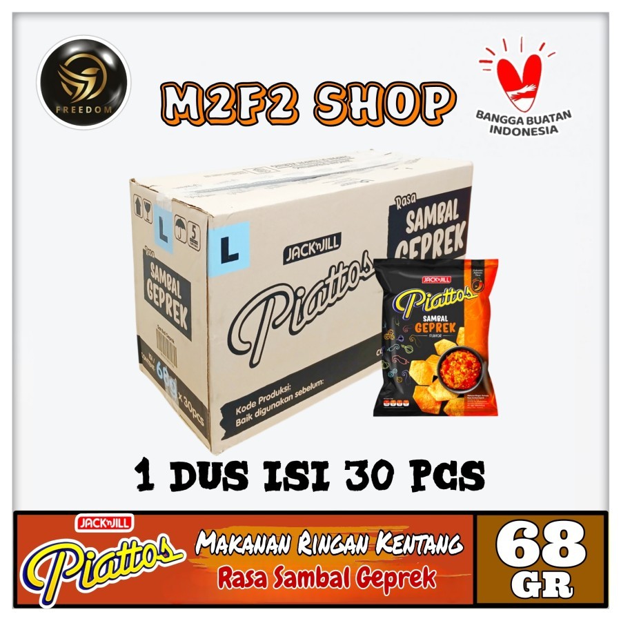 

Piattos Keripik Kentang Rasa Sambal Geprek | Snack Makanan Ringan Bag - 68 gr (Kemasan Karton)