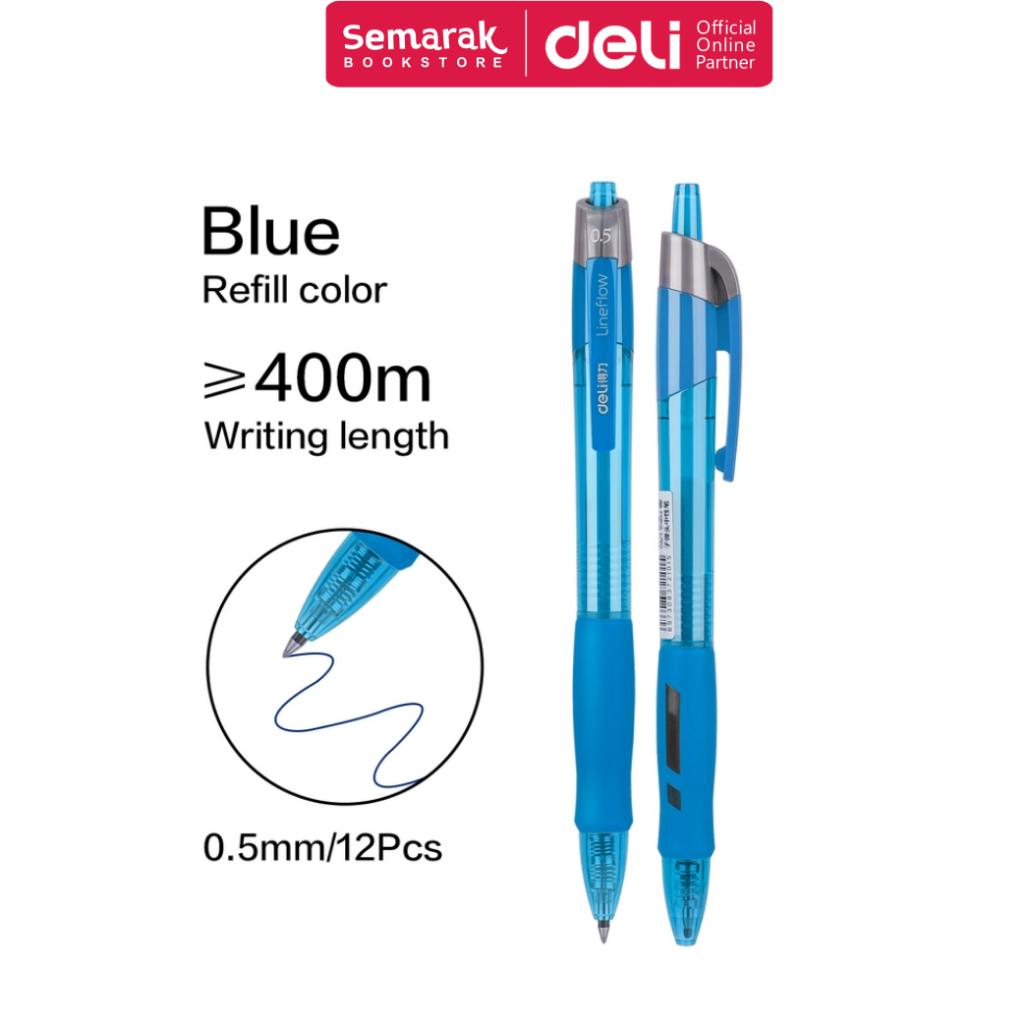 

Deli S08 Pulpen Jel Cetek 0.5 mm - Blue