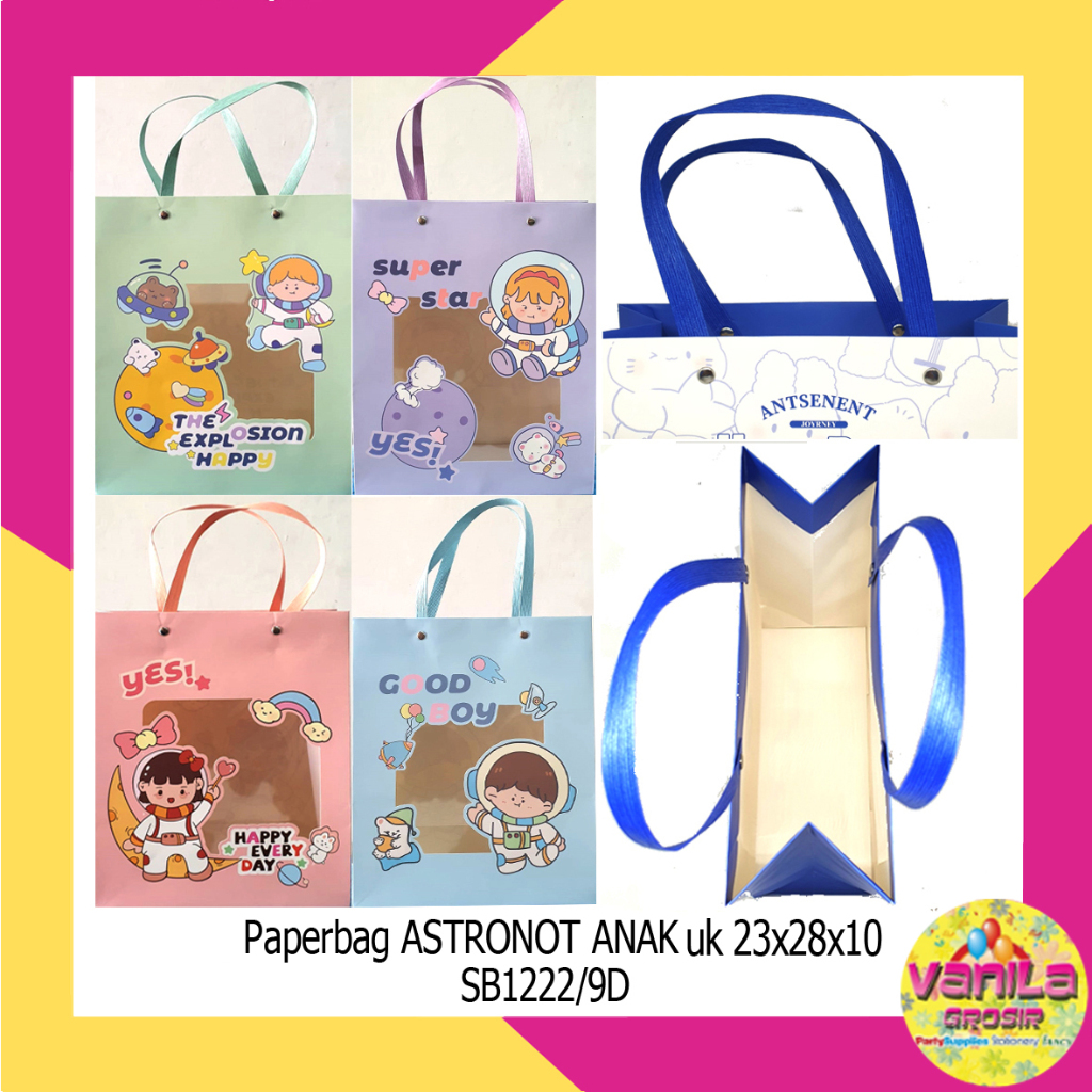 

Paperbag Astronot, paperbag ulang tahun, paperbag anak, tas kado
