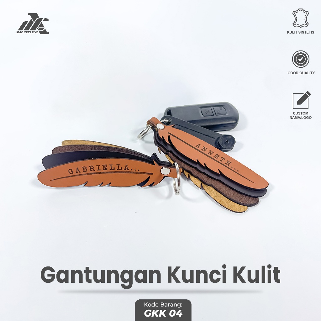 GANTUNGAN KUNCI CUSTOM NAMA BAHAN KULIT SINTETIS - GANTUNGAN KUNCI MOTOR, KUNCI MOBIL, TAS CUSTOM NA