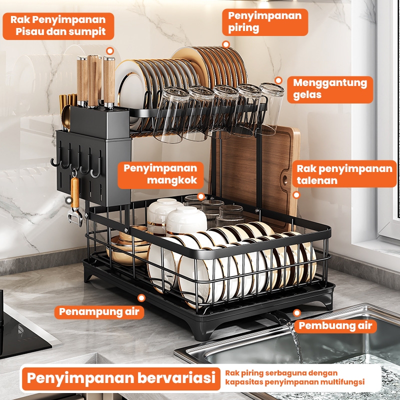 DREAMHOME RAK PIRING STAINLESS - RAK PIRING MINIMALIS/RAK CUCI PIRING/RAK PIRING WASTAFEL STAINLESS