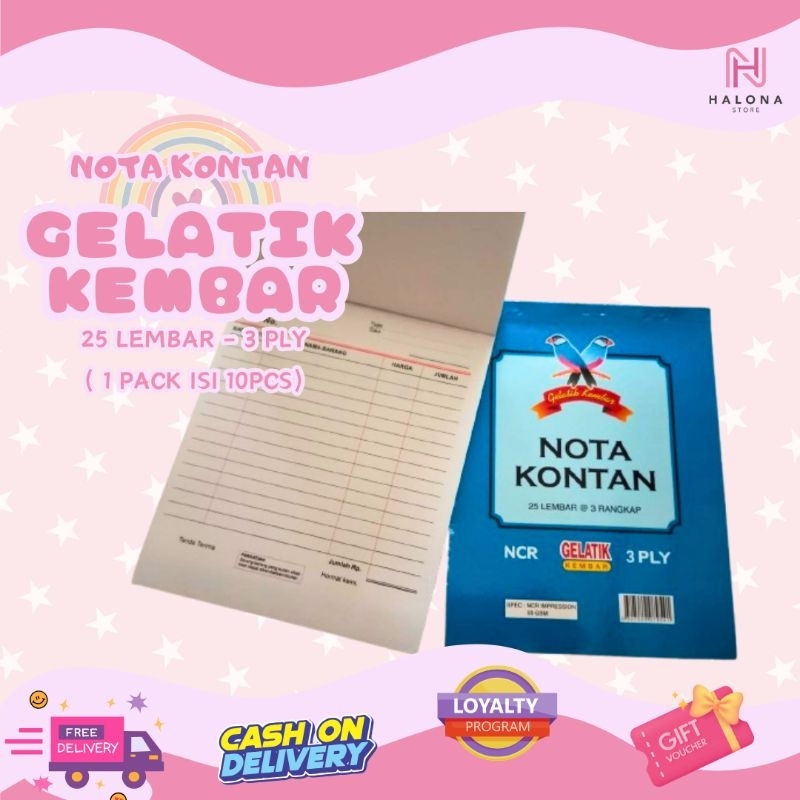 

[1 PACK ISI 10 PCS] NOTA GELATIK KEMBAR 3 PLY