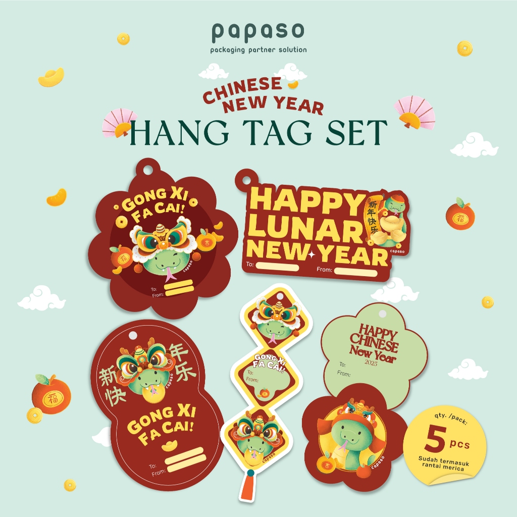 

Hang Tag Imlek/Hang Tag Chinesse New Year/Hang Tag CNY/ Lucu Naga