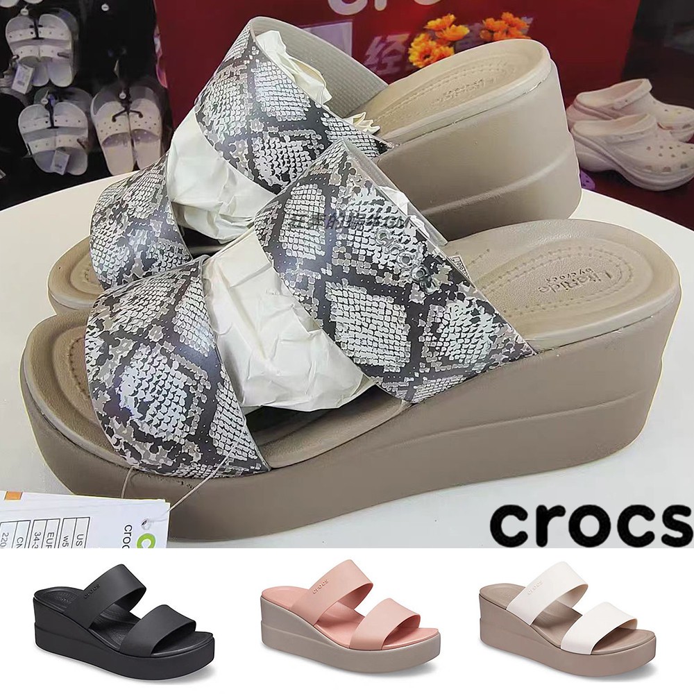 SANDAL CROCS BROOKLYN MID WEDGES WOMEN  BROOKLYN SLIDE WEDGES  206219
