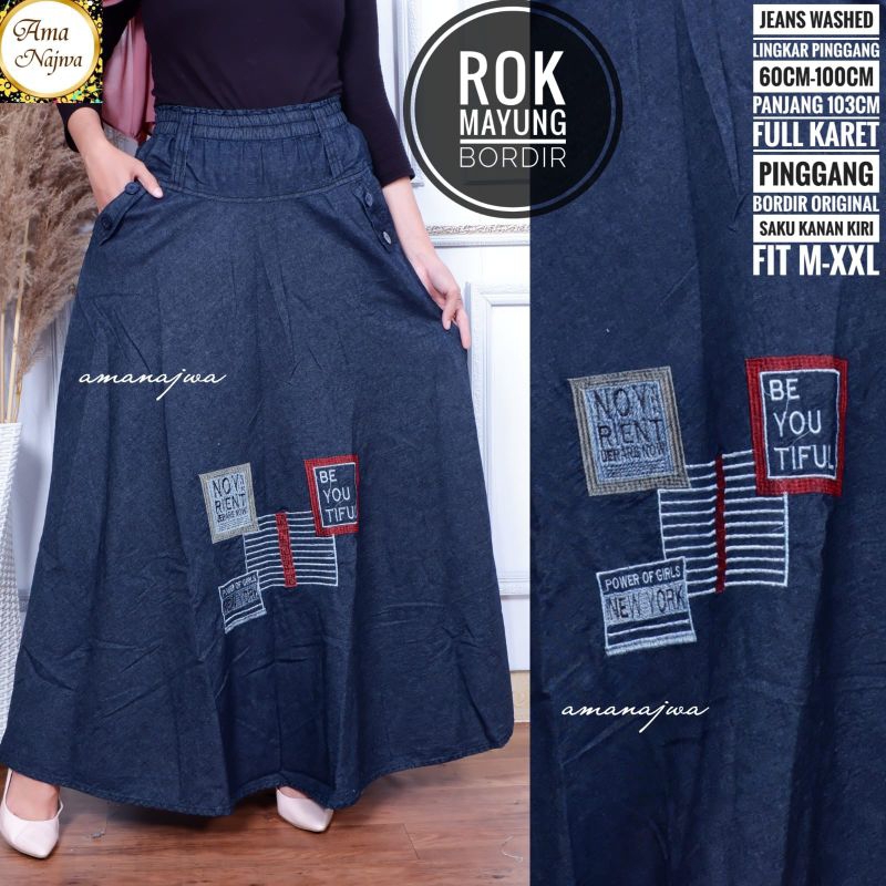ROK WANITA  JUMBO ROK MAYUNG BORDIR BY AMANAJWA
