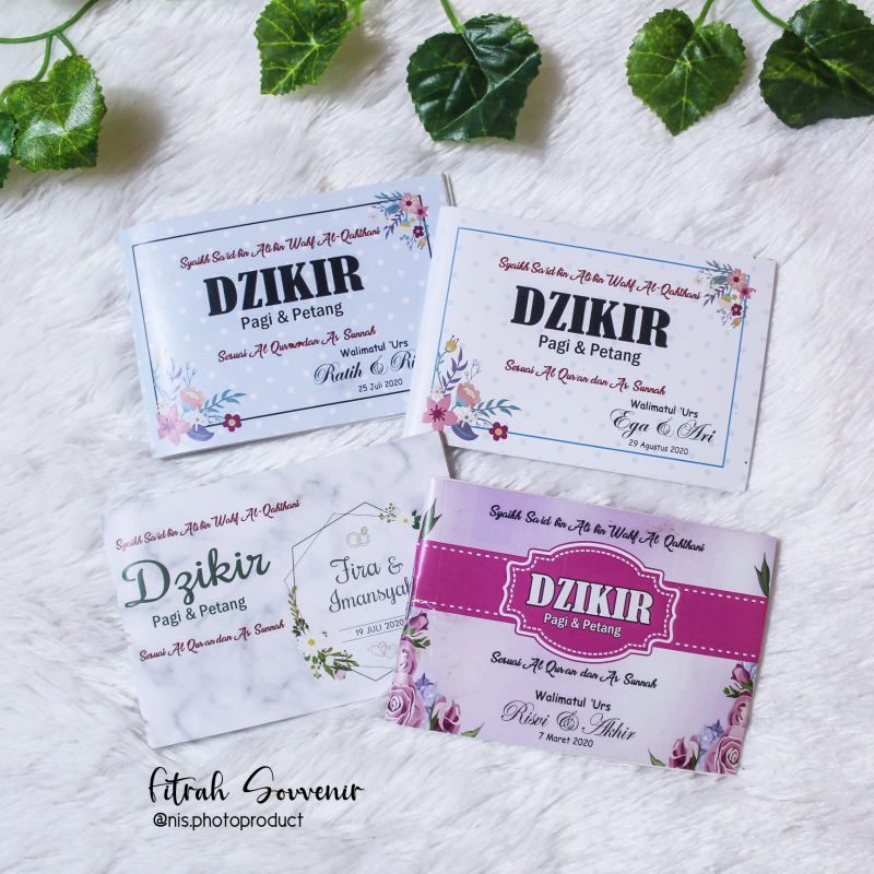 Souvenir Buku Dzikir Pagi & Petang custom | souvenir pernikahan | souvenir walimah | souvenir aqiqah