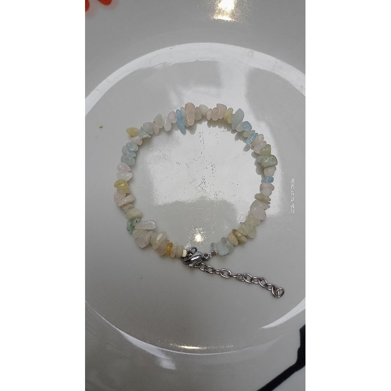 Gelang Morganite pengait titanium bentuk Chips