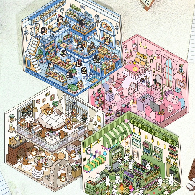 

3D Decorative Sticker Korea Viral Import Kim Goodvibesummer fruit store restaurant Creative Mainan Anak Unik