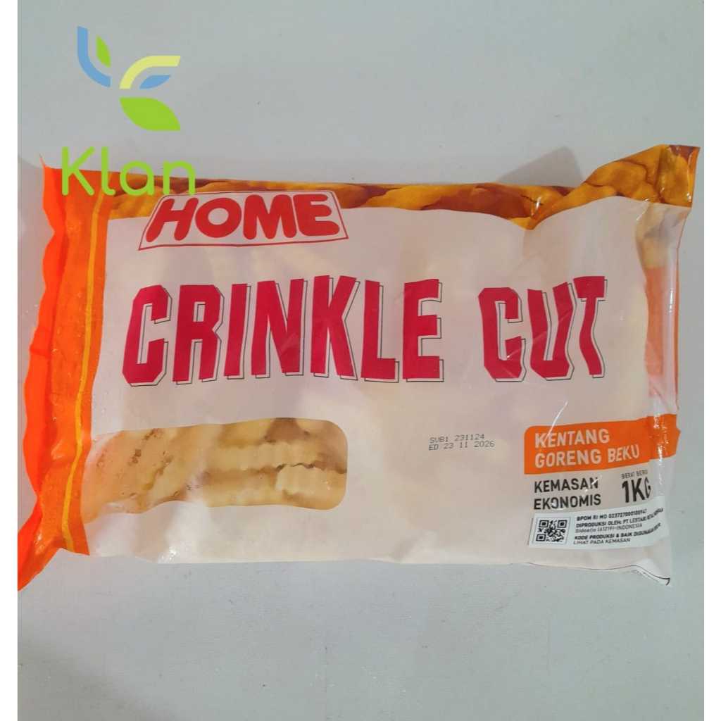 

HOME CRINKLE CUT / KENTANG GORENG KERITING / FRENCH FRIES KENTANG BEKU 1KG