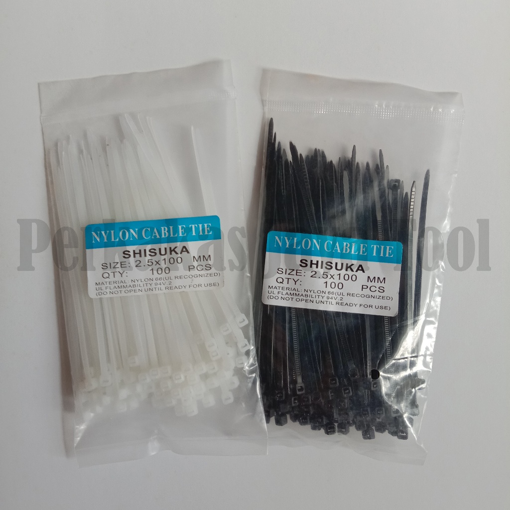 

Kabel Tie / Kabel Ties / Kabel Tish 2.5x100 mm 10 cm Hitam / Putih Isi 100 pcs