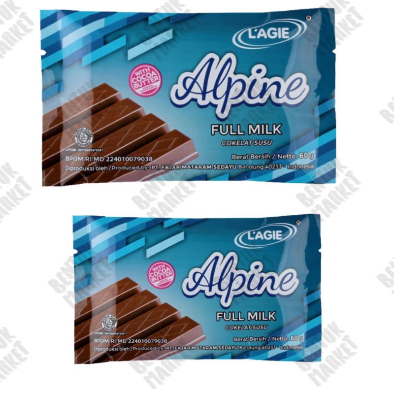 

l'agie Alpine Coklat Susu 60gr / Coklat Batang / Coklat Susu