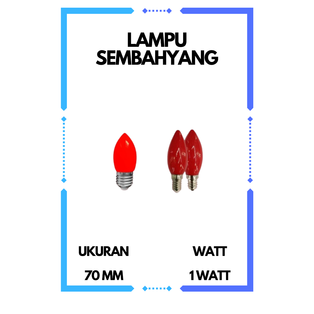 LAMPU BOHLAM LED SEMBAHYANG GAXINDO E12/E14/E27 1WATT LAMPU SEMBAHYANG MERAH