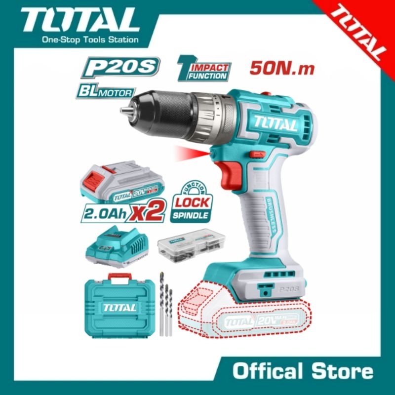 TOTAL Lithium-Ion brushless impact drill Bor impact TIDLI20508