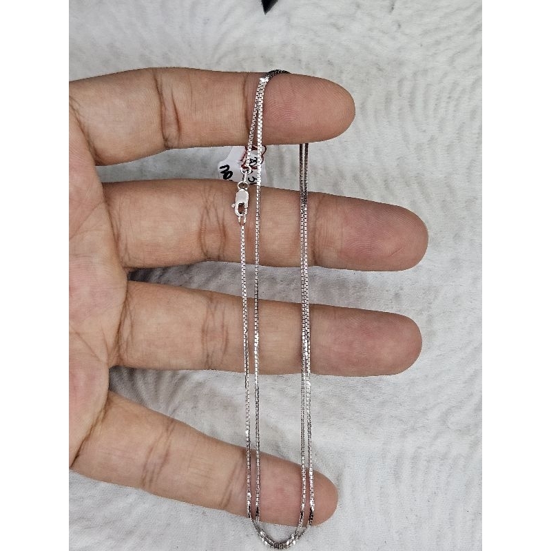 Kalung italy santa tanggung putih polos emas 75% 750 75 % 17k 4 gr an