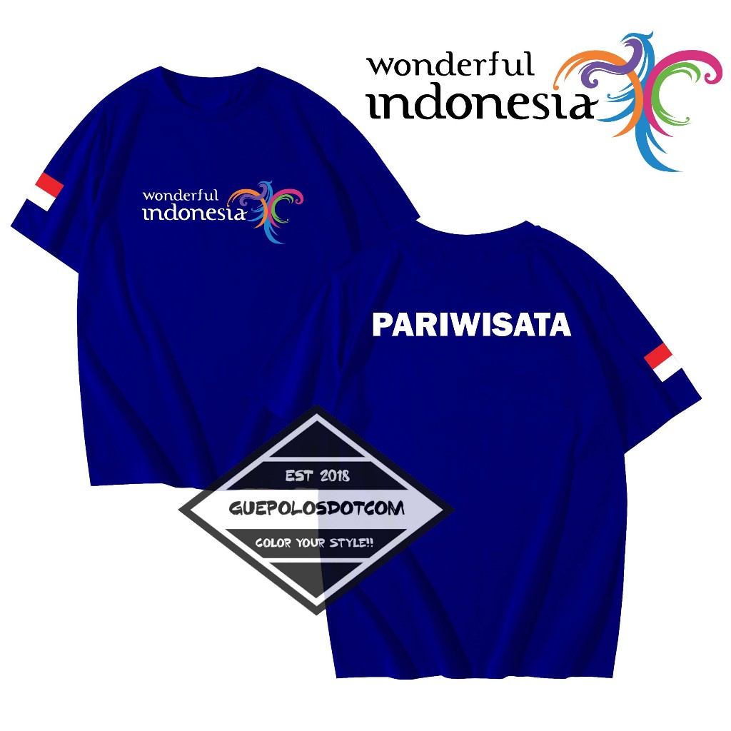 KAOS T-SHIRT PARIWISATA WONDERFUL INDONESIA - Baju Pariwisata Wonderful Indonesia - KAOS WONDEFUL IN