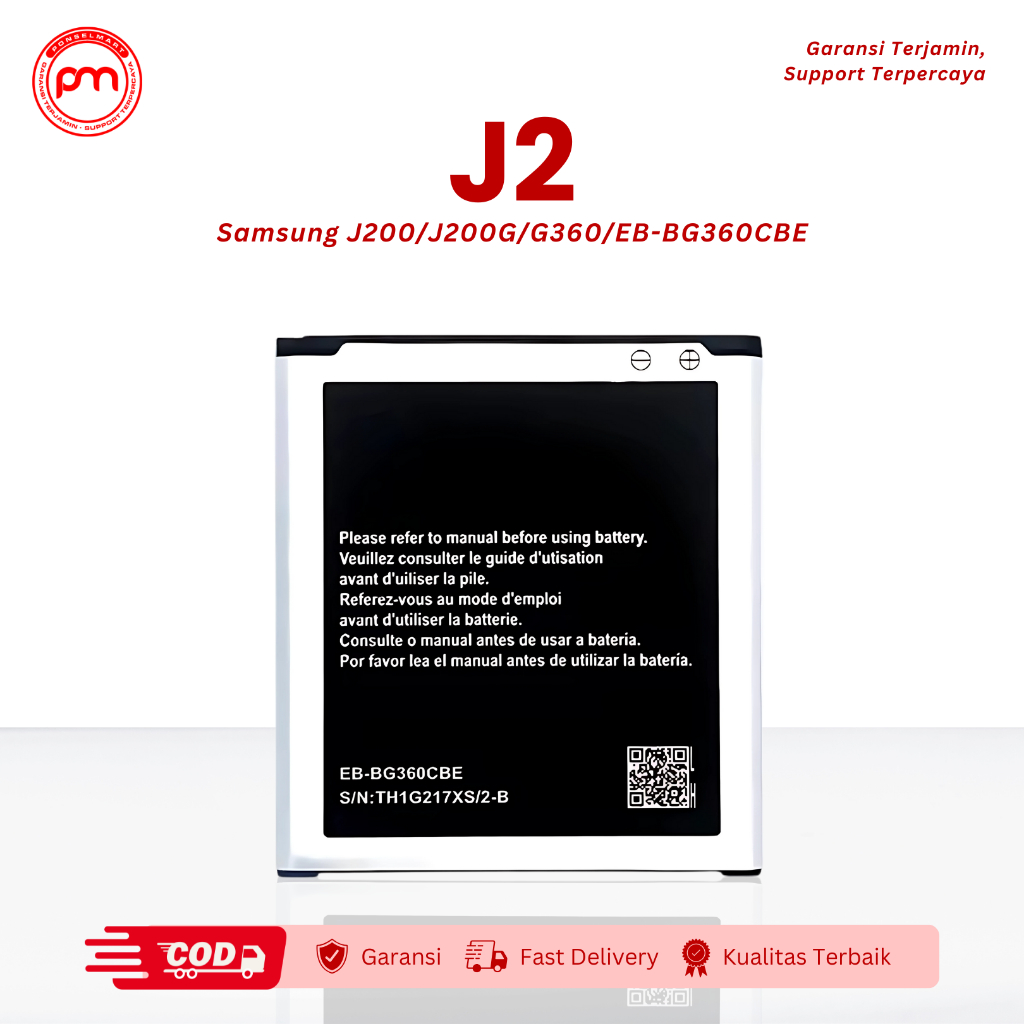 Battery Samsung J2 Baterai J200 Batre J200G G360 EB-BG360CBE