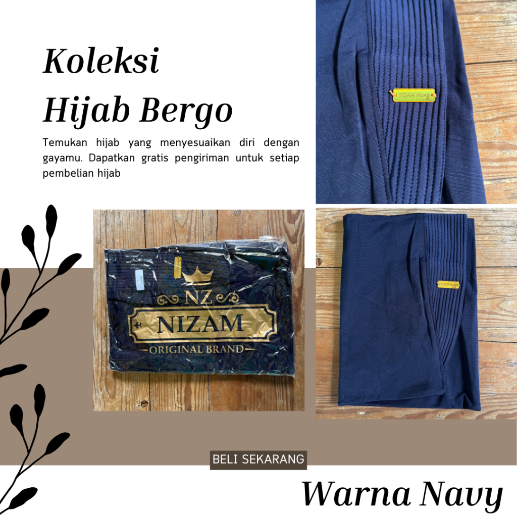 Nizam Hijab Bergo Warna Navy