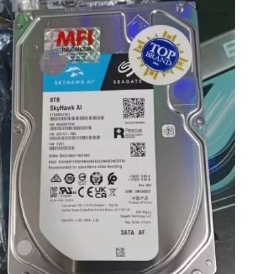 Hardisk CCTV Seagate SkyHawk 8TB – MFI Resmi | Garansi 3 Tahun | HDD 3.5” Surveillance