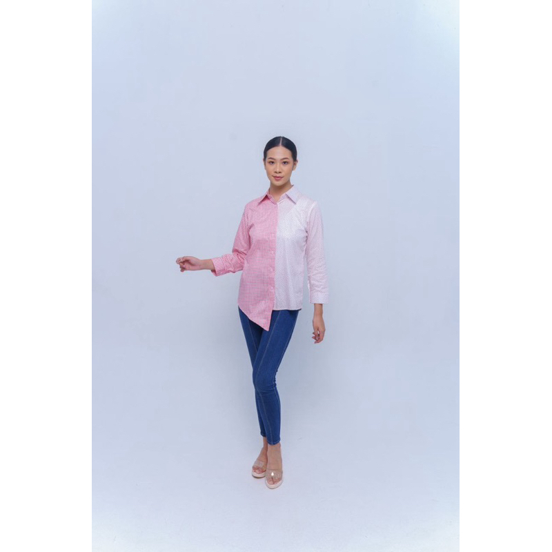 Kemeja Best Seller Assymetrical kemeja wanita atasan wanita premium katun jepang original