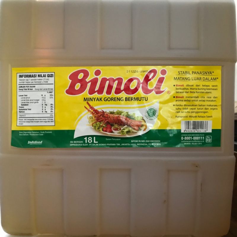 

MINYAK GORENG BIMOLI KLASIK JERIGEN 18 LITER Khusus Via Gojek/Grab [JABODETABEK] TERMURAH