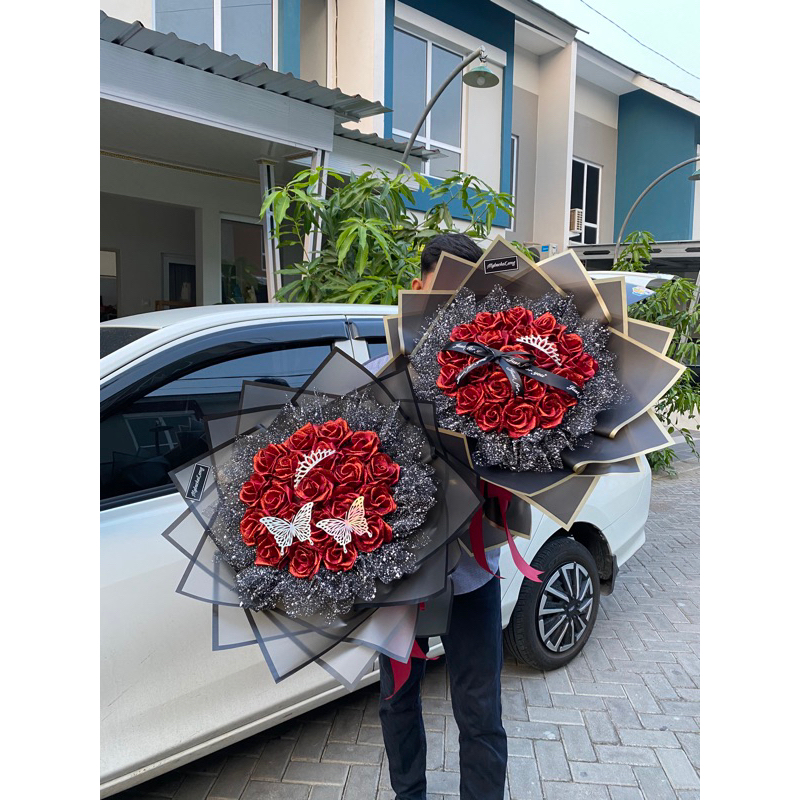 bunga satin / buket bunga satin / buket / buket pita satin / buket pita / buket pita satin