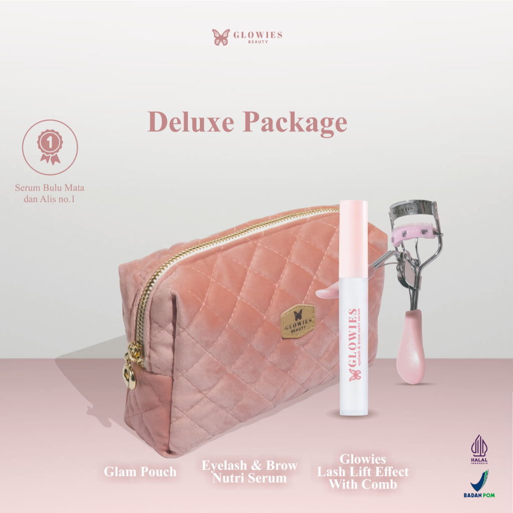 GLOWIES BEAUTY | Deluxe Package | Glowies Lash Lift Effect With Comb Eyelash Curler Composition Stai