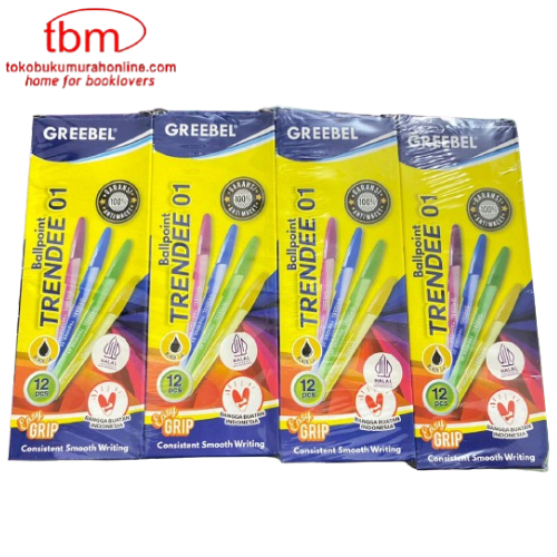 

TBMO ISI 12 PACK - GREEBEL BALLPEN TRENDEE 01 @12PCS / BOLPOIN TRENDEE 1 LUSIN ISI 12 PACK