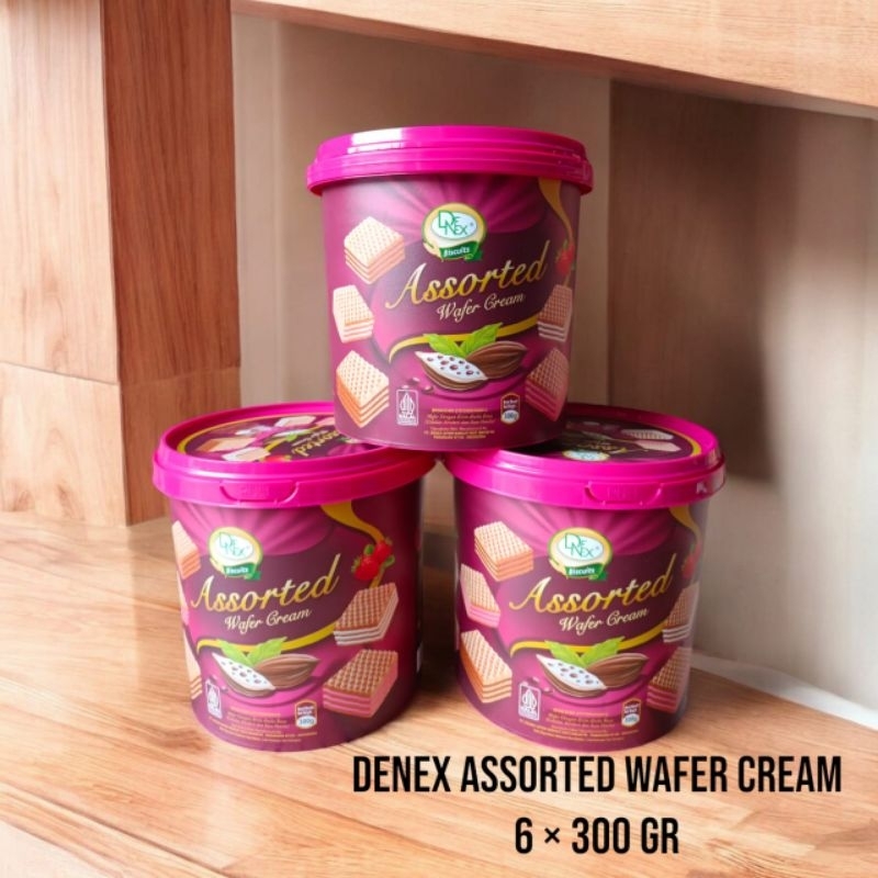 

Aneka Snack Cemilan Murah Denex Assorted Wafer Cream 300gr